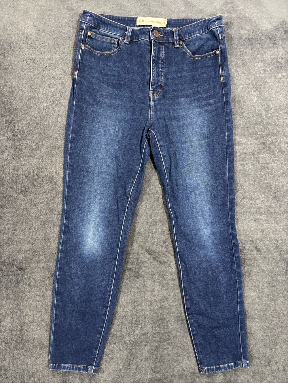 Soft Surroundings High Rise Skinny Jeans Women Size 10 Blue Denim Pants Stretch
